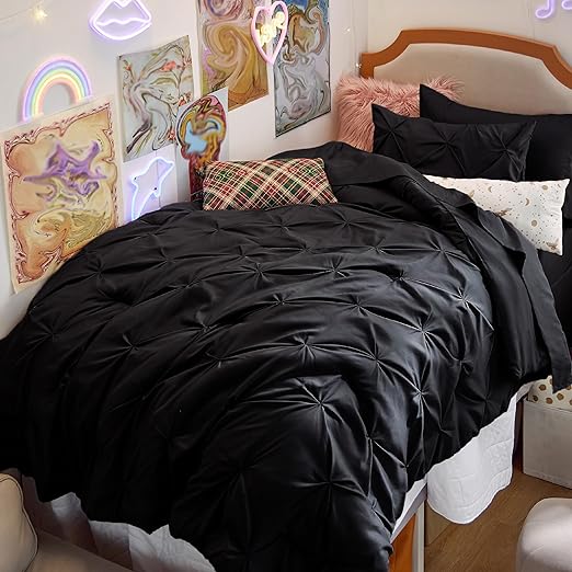 Twin/Twin XL Comforter Set with Sheets - 5 Pieces Twin Bedding Sets, Pinch Pleat Navy