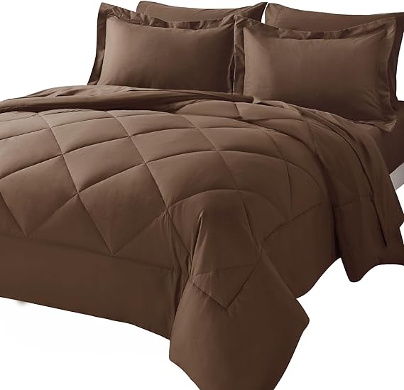Queen Bed in a Bag 7 Pieces Comforter Set with Comforter and Sheets All Season Bedding Sets