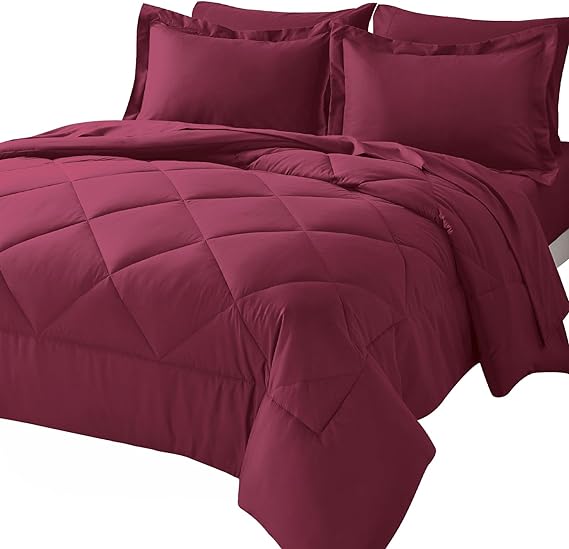 Queen Bed in a Bag 7 Pieces Comforter Set with Comforter and Sheets All Season Bedding Sets