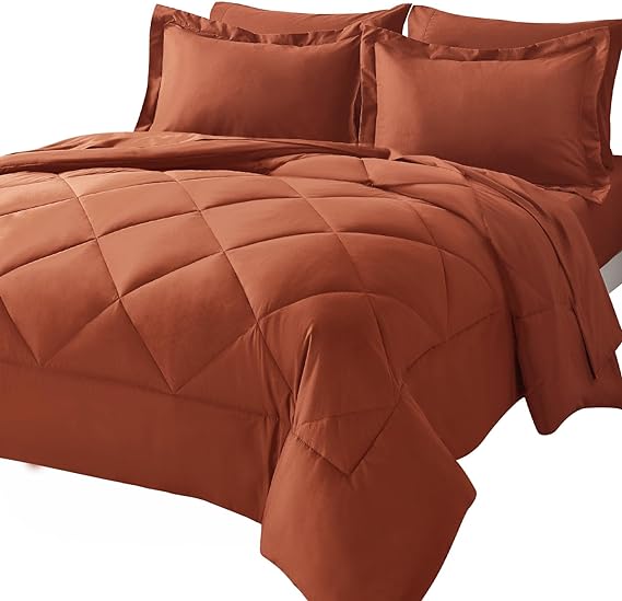 Queen Bed in a Bag 7 Pieces Comforter Set with Comforter and Sheets All Season Bedding Sets