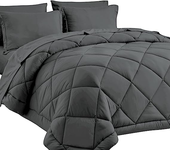 Queen Bed in a Bag 7 Pieces Comforter Set with Comforter and Sheets All Season Bedding Sets