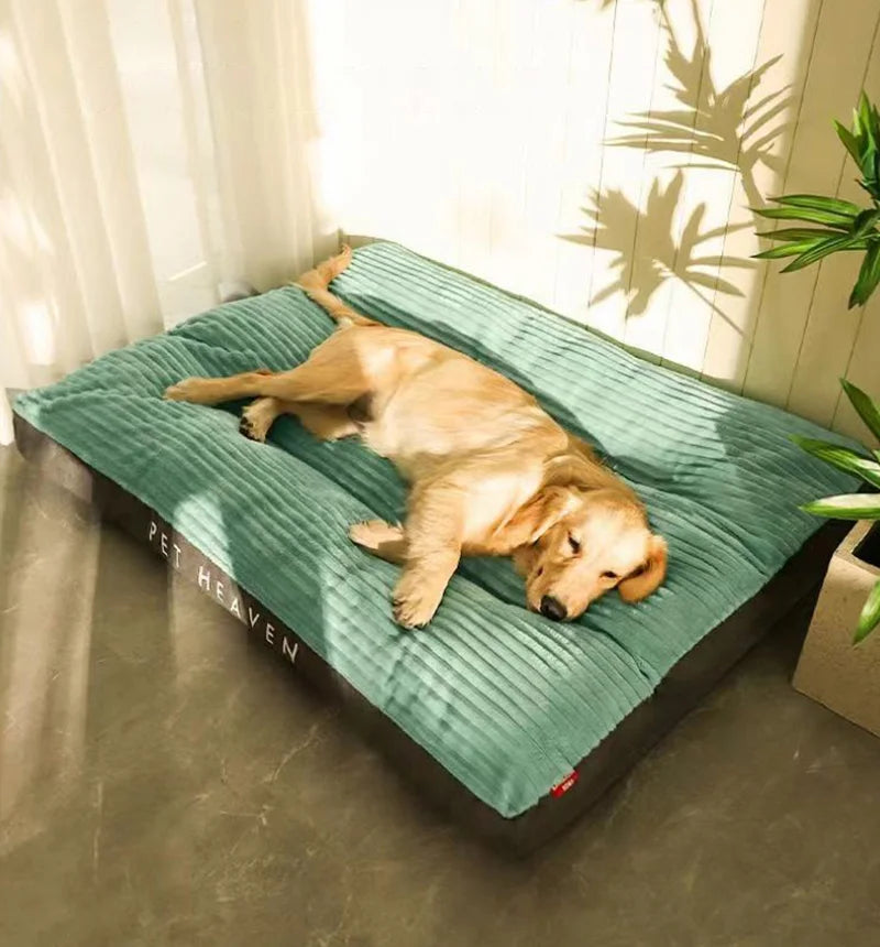Detachable Washable Corduroy Dog Plush Bed