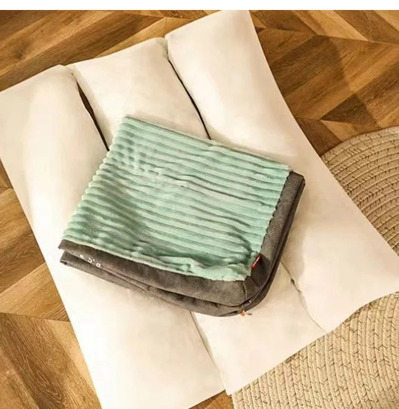 Detachable Washable Corduroy Dog Plush Bed
