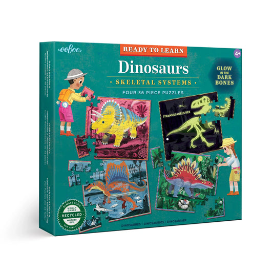 Dinosaurs Skeletal Systems Four 36 Piece Puzzles