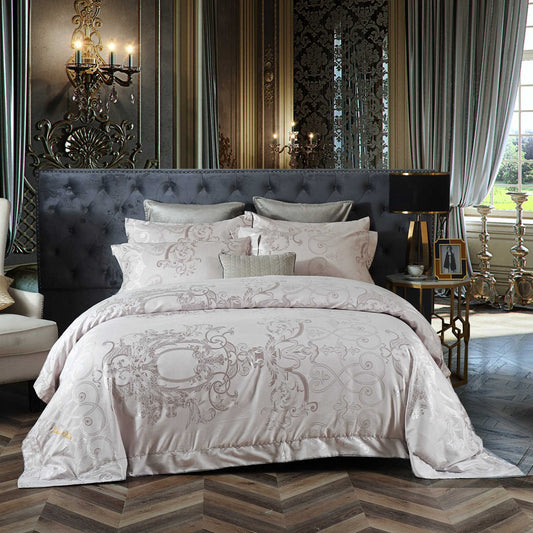 DM802Q | Queen Size Duvet Cover Set Jacquard Top & 100% Cotton Inside