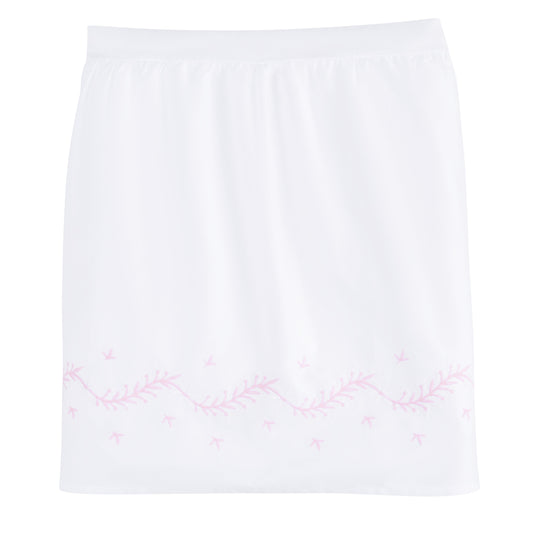 Embroidered Crib Skirt - Blush