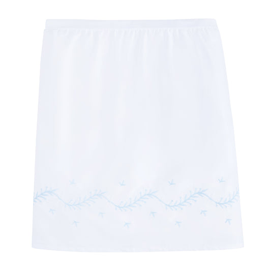 Embroidered Crib Skirt - Sky