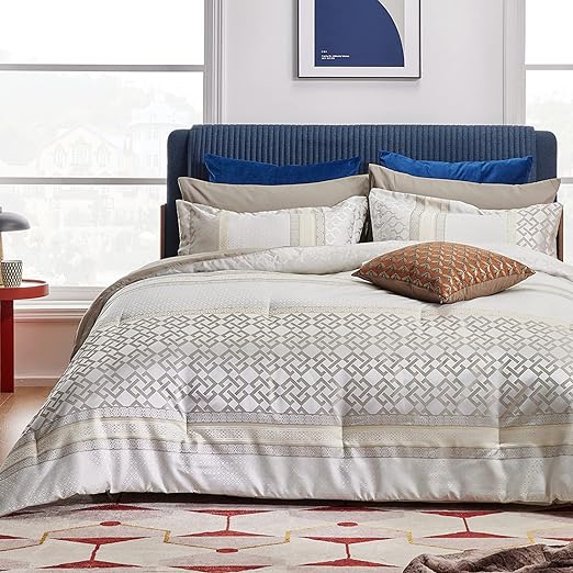 King Size Bed in a Bag - 7 Pieces Hotel Style King Sized Comforter Bedding Set