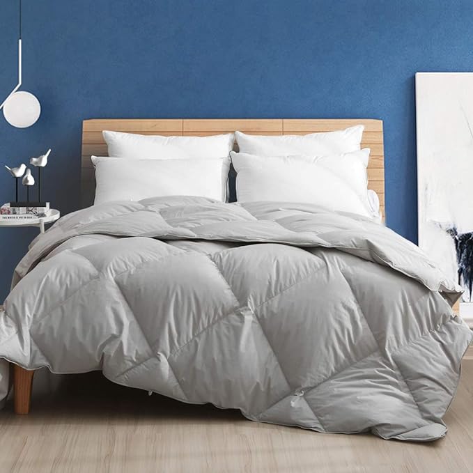 Organic Feathers Down Duvet Insert | Full/Queen All-Season Down Comforter | 100%