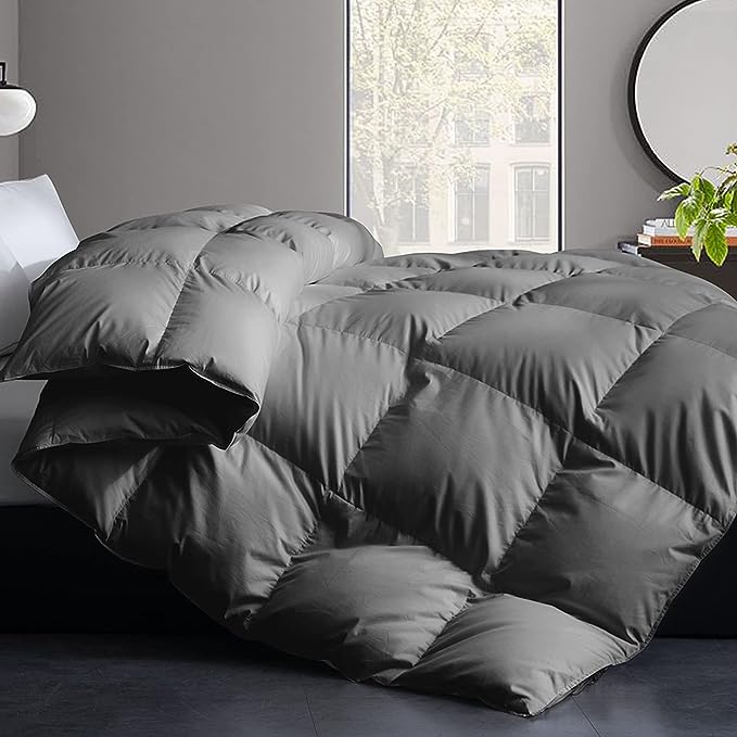 Feather Comforter Filled with Feather & Down King Size- All Season White King Size Duvet Insert