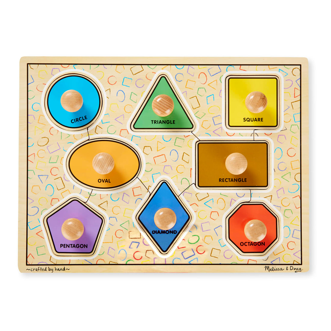 Melissa & Doug Jumbo Knob Puzzle | Geometric Shapes