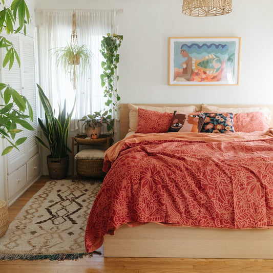 Birds and Bees Duvet Cover Set in Poppy by Jungalow®