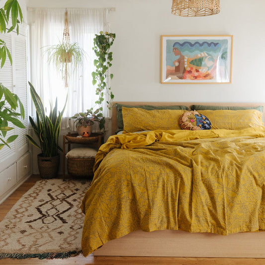 Birds and Bees Duvet Cover Set in Sunshine by Jungalow®