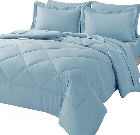Queen Bed in a Bag 7 Pieces Comforter Set with Comforter and Sheets All Season Bedding Sets