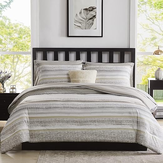 Queen Comforter Set, Plaid Design Comforter Set 7 Pieces, All Season Comfortable