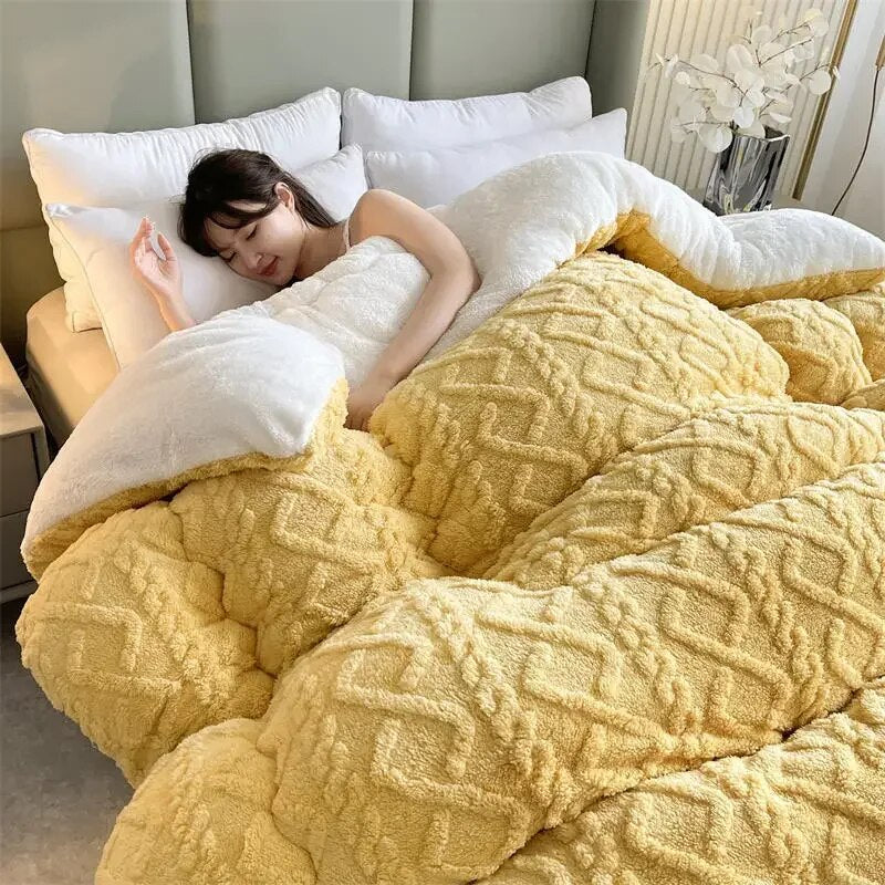 Super Thick Winter Warm Blanket for Bed Artificial Lamb Cashmere Weighted Blankets Soft Comfortable Warmth Quilt Comforter ShopOnlyDeal