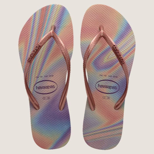 Havaianas Slim Metal Logo Iridescent Thong