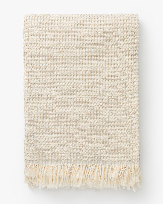Stonewashed Waffle Cotton Throw