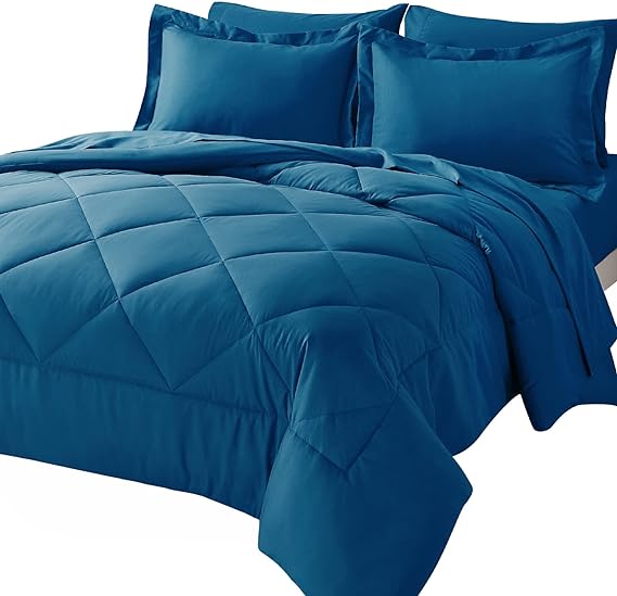 Queen Bed in a Bag 7 Pieces Comforter Set with Comforter and Sheets All Season Bedding Sets