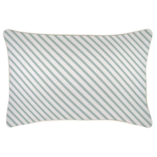 Cushion Cover-With Piping-Side Stripe Seafoam-35cm x 50cm