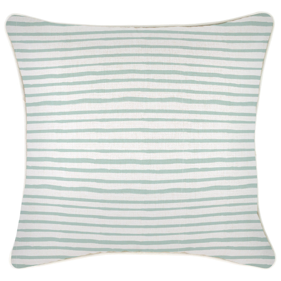 Cushion Cover-With Piping-Paint Stripes Pale Mint-45cm x 45cm