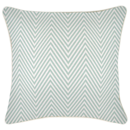 Cushion Cover-With Piping-Zig Zag Pale Mint-45cm x 45cm