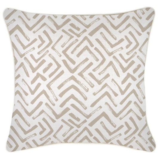 Cushion Cover-With Piping-Tribal-Beige-45cm x 45cm