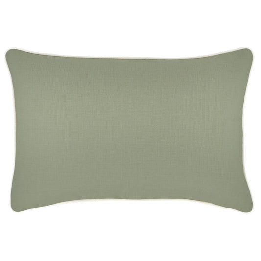 Cushion Cover-With Piping-Solid-Sage-35cm x 50cm