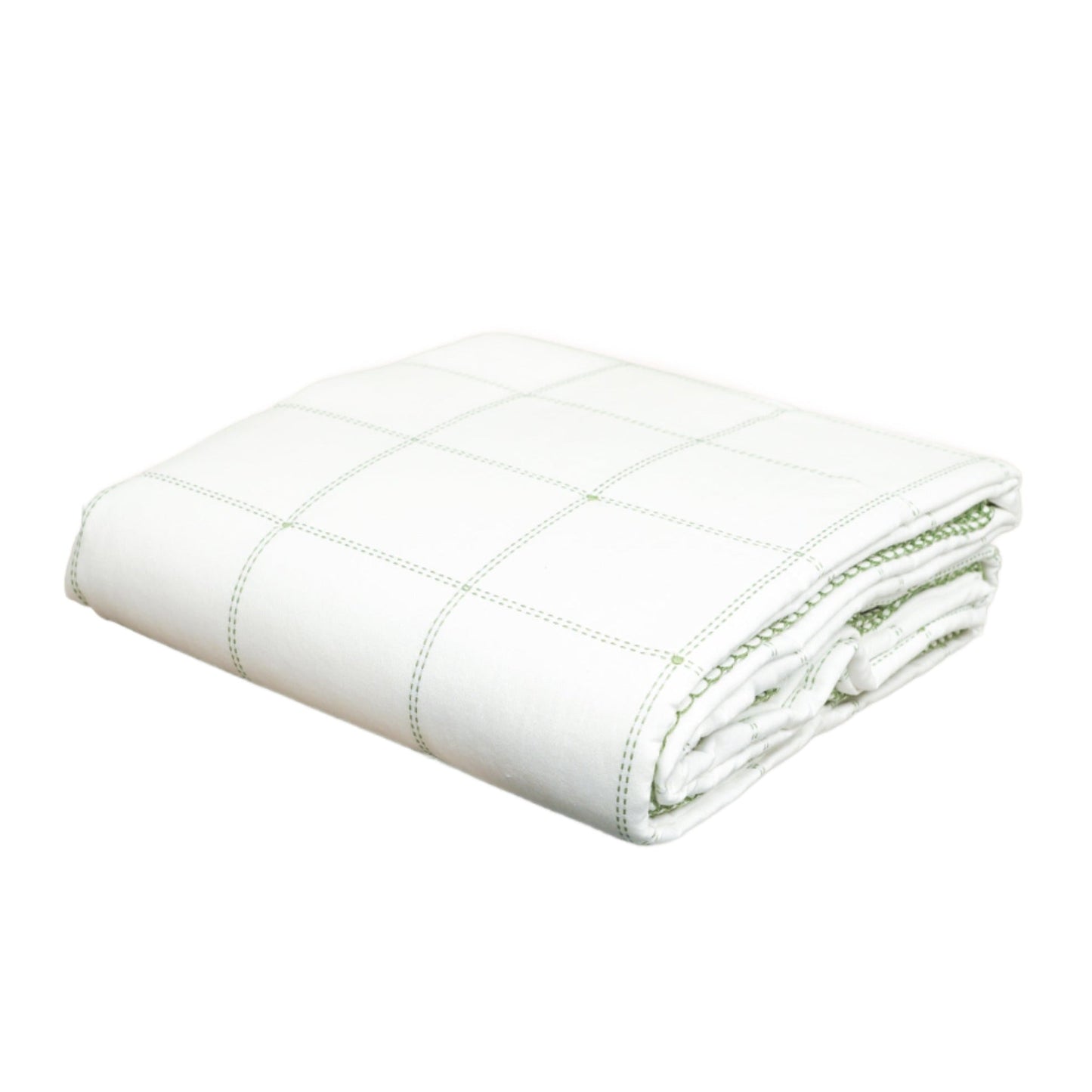 Quilted Squares Bedspread - Green