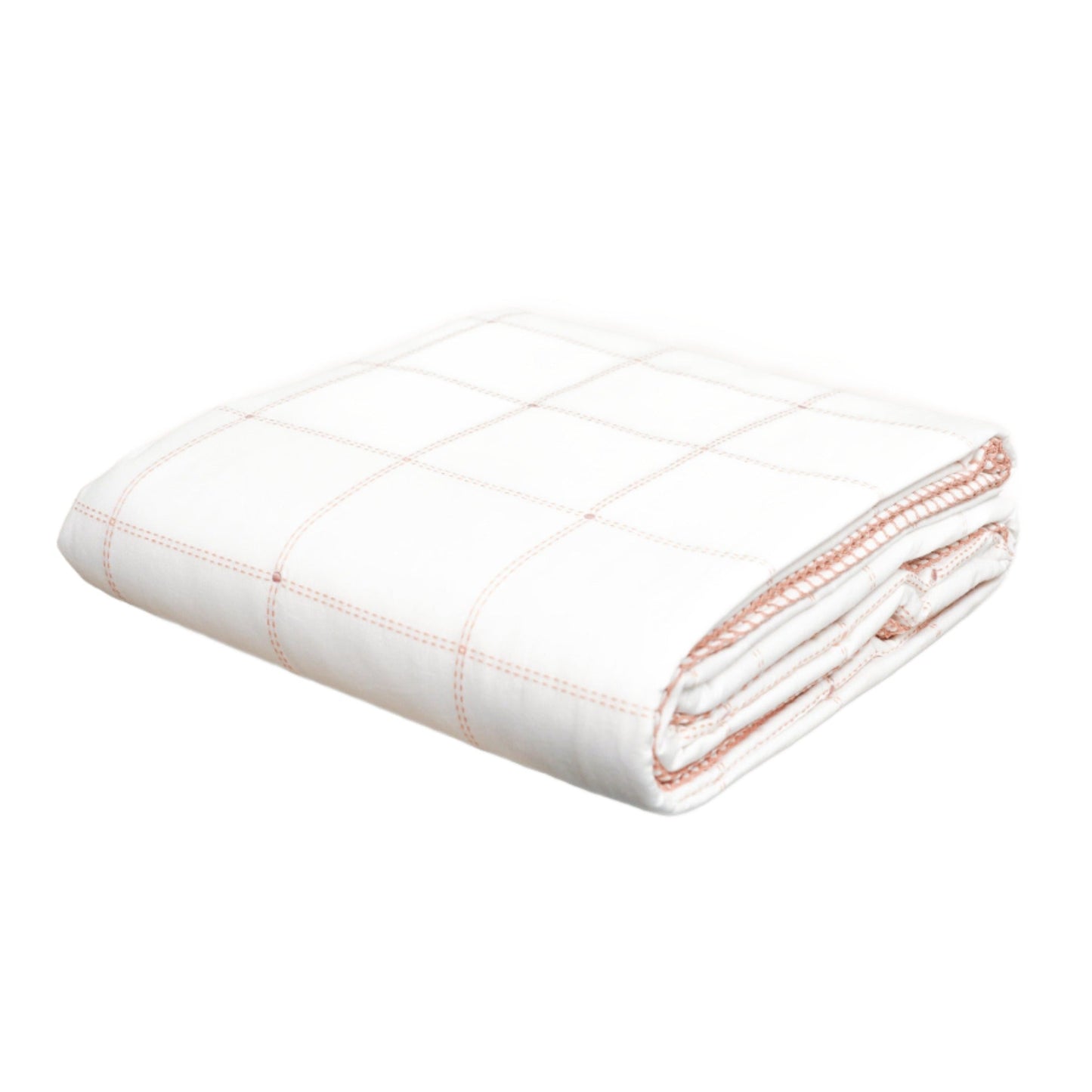 Quilted Squares Bedspread - Pink