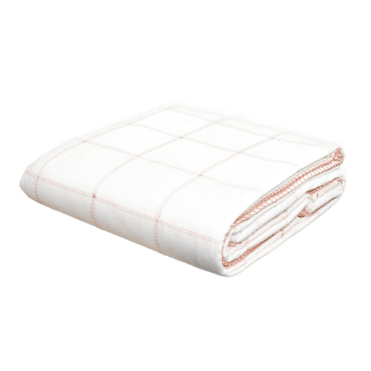 Quilted Squares Bedspread - Pink