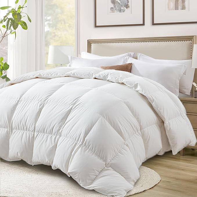 Ultra-Soft Lightweight Down Feather Comforter King Size,Breathable Thin Blanket Duvet