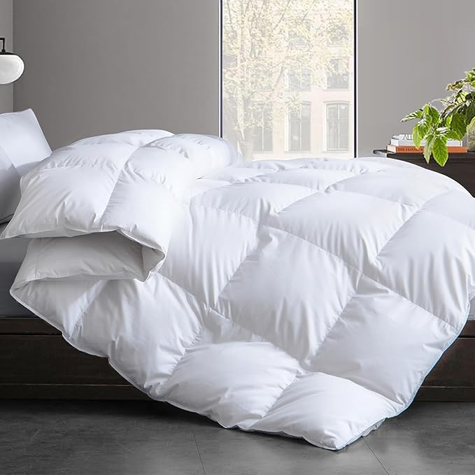 Feather Comforter Filled with Feather & Down King Size- All Season White King Size Duvet Insert