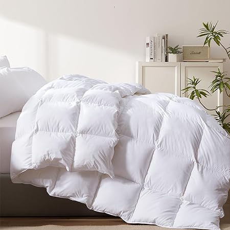 Feather Comforter Filled with Feather & Down King Size- All Season White King Size Duvet Insert