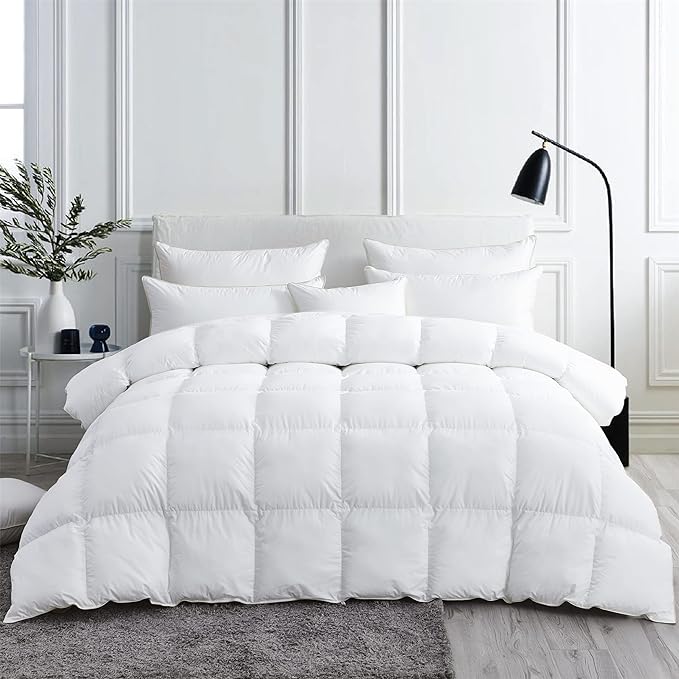 Luxurious Goose Down Feather Fiber Comforter Palatial King Size Duvet Insert