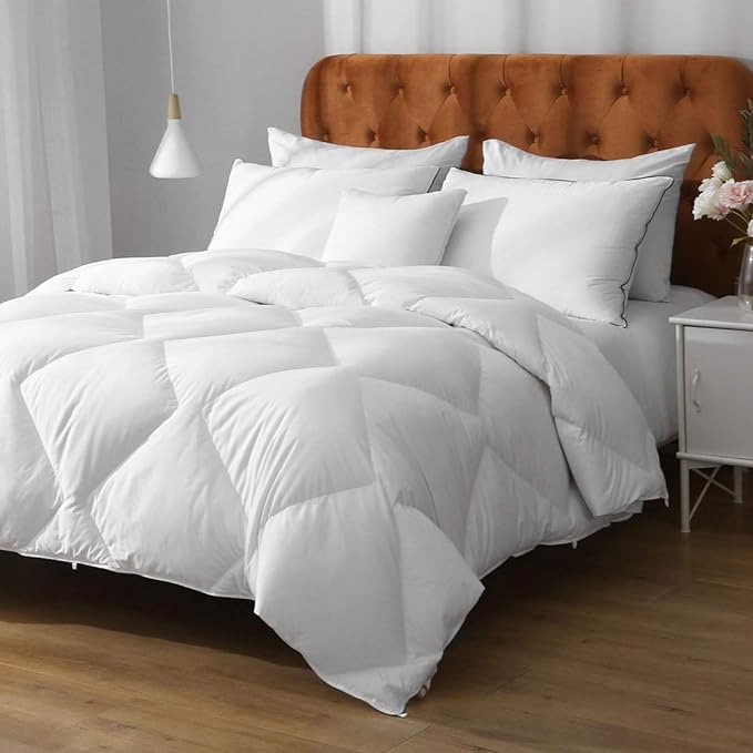 Lightweight Feathers Down Comforter California King, Thin All Season Feathers Down Duvet Insert