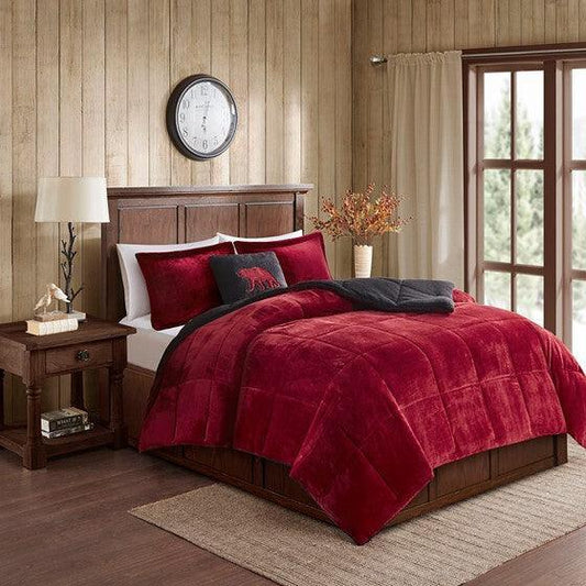 Alton Comforter  Full / Queen Red & Black