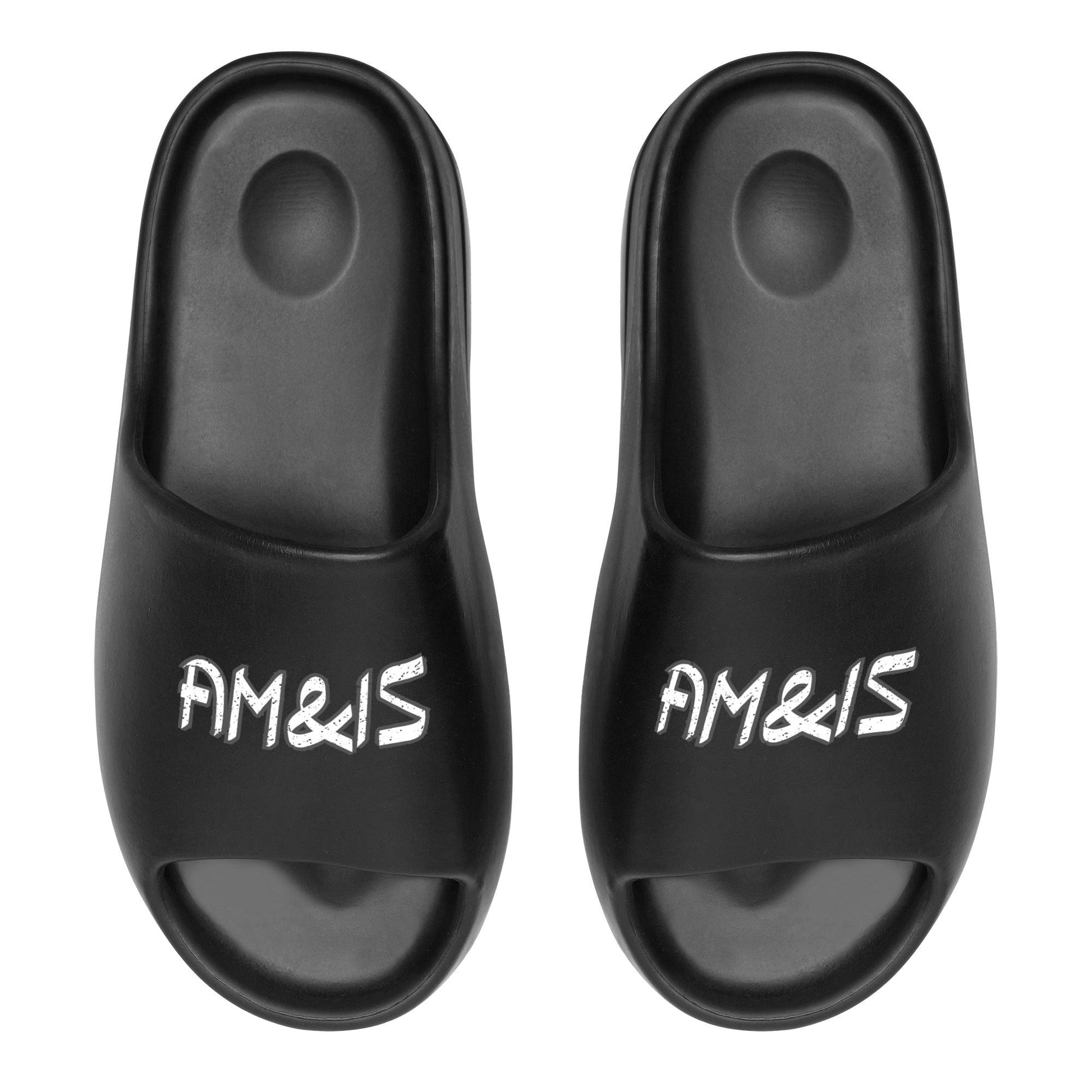 Black - AM&IS Men's Black Summer Slides - mens slides at TFC&H Co.