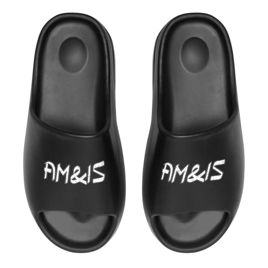 Black - AM&IS Men's Black Summer Slides - mens slides at TFC&H Co.