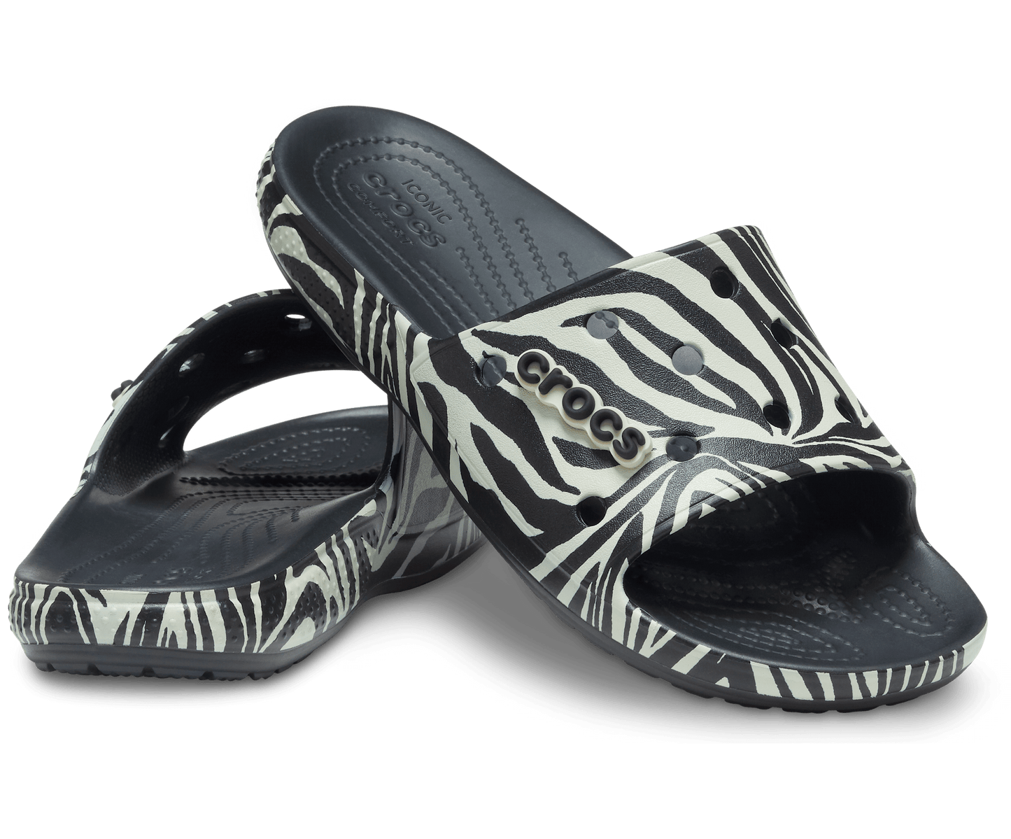 Crocs Unisex Classic Animal Remix Slide - Black