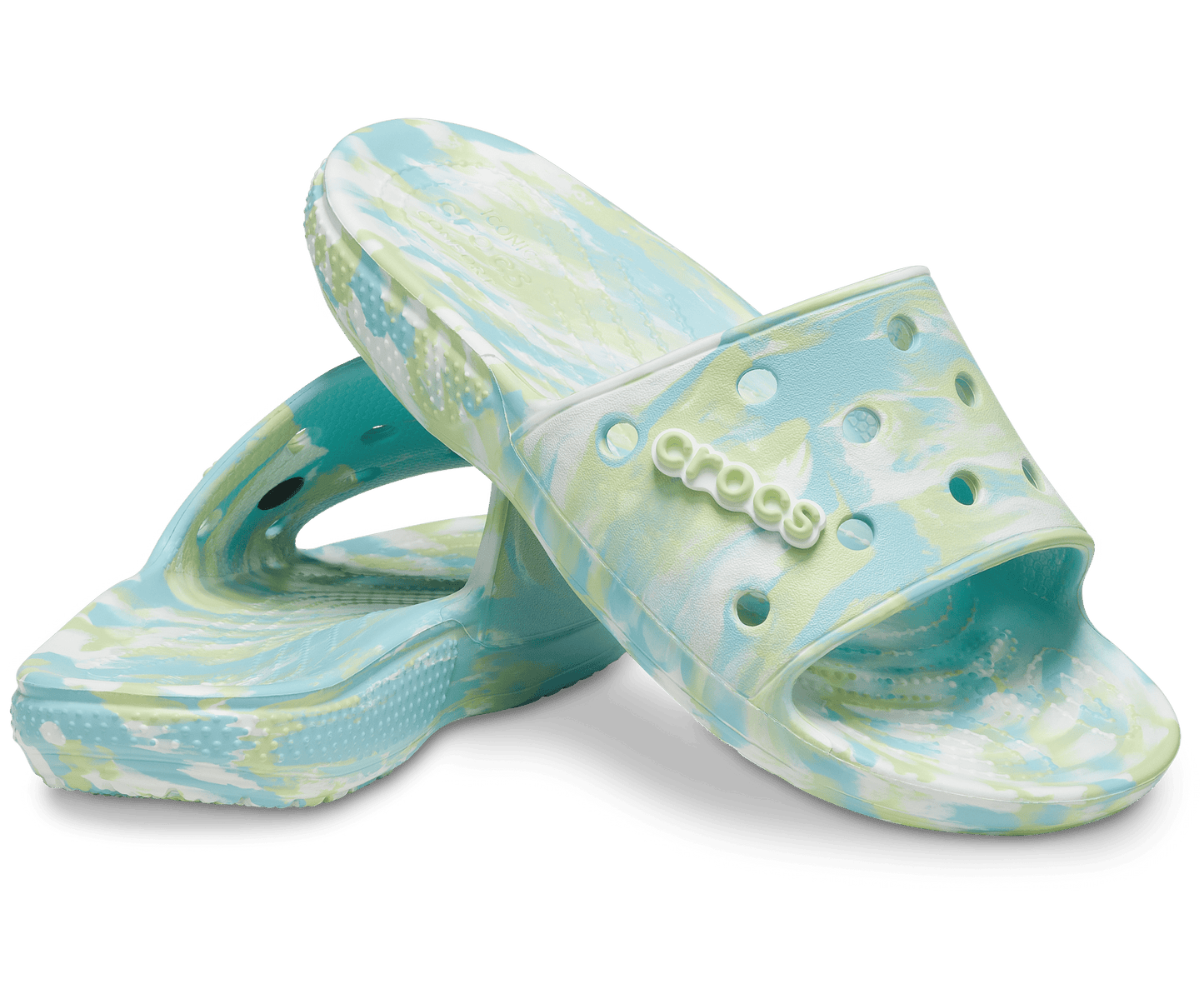 Crocs Unisex Classic Marbled Slide - Pure Water