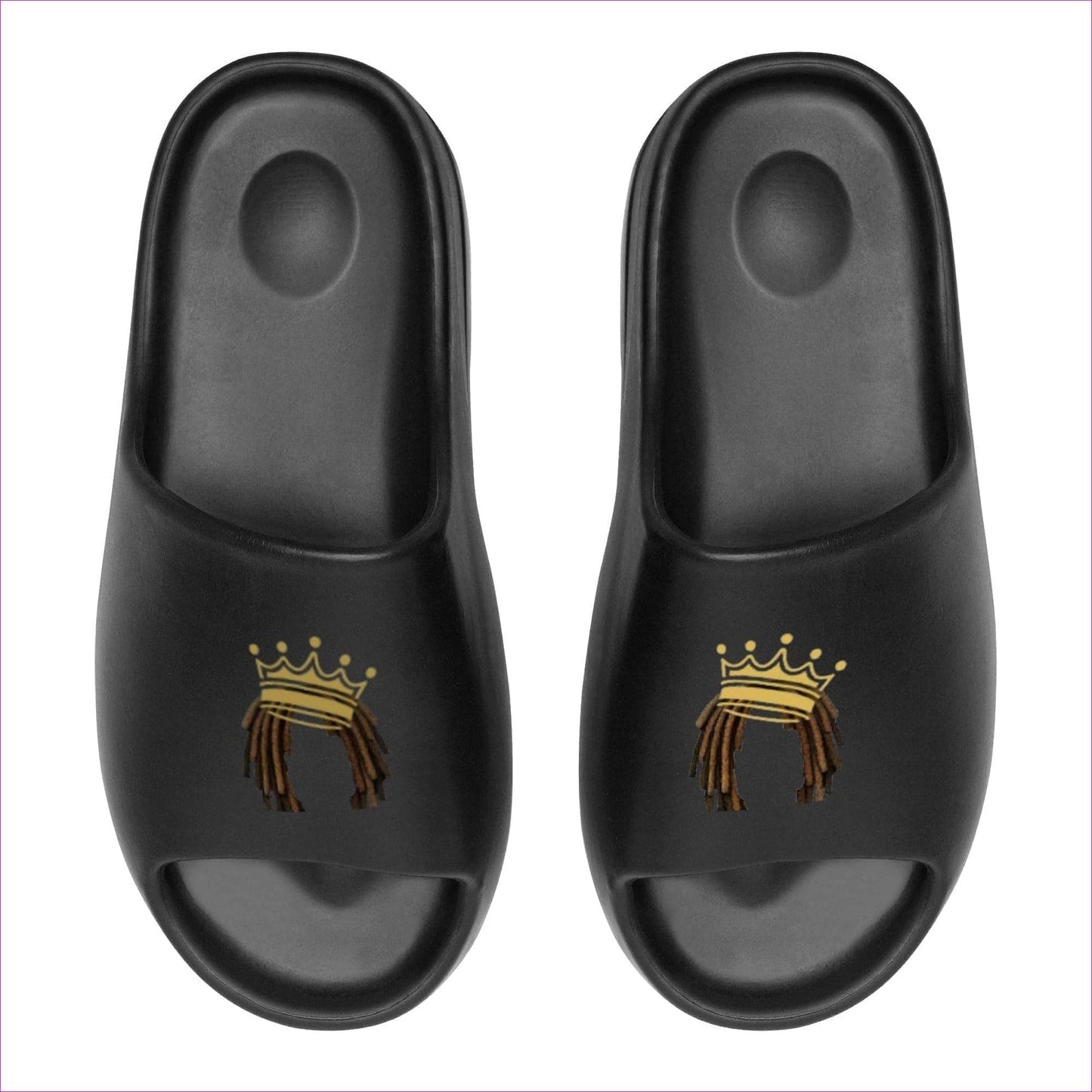 Black US5 (EU38) - Crowned Dreadz Men's Black Chunky Summer Slides - mens slides at TFC&H Co.