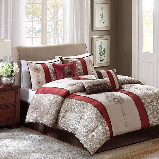 Donovan Comforter  Queen Red