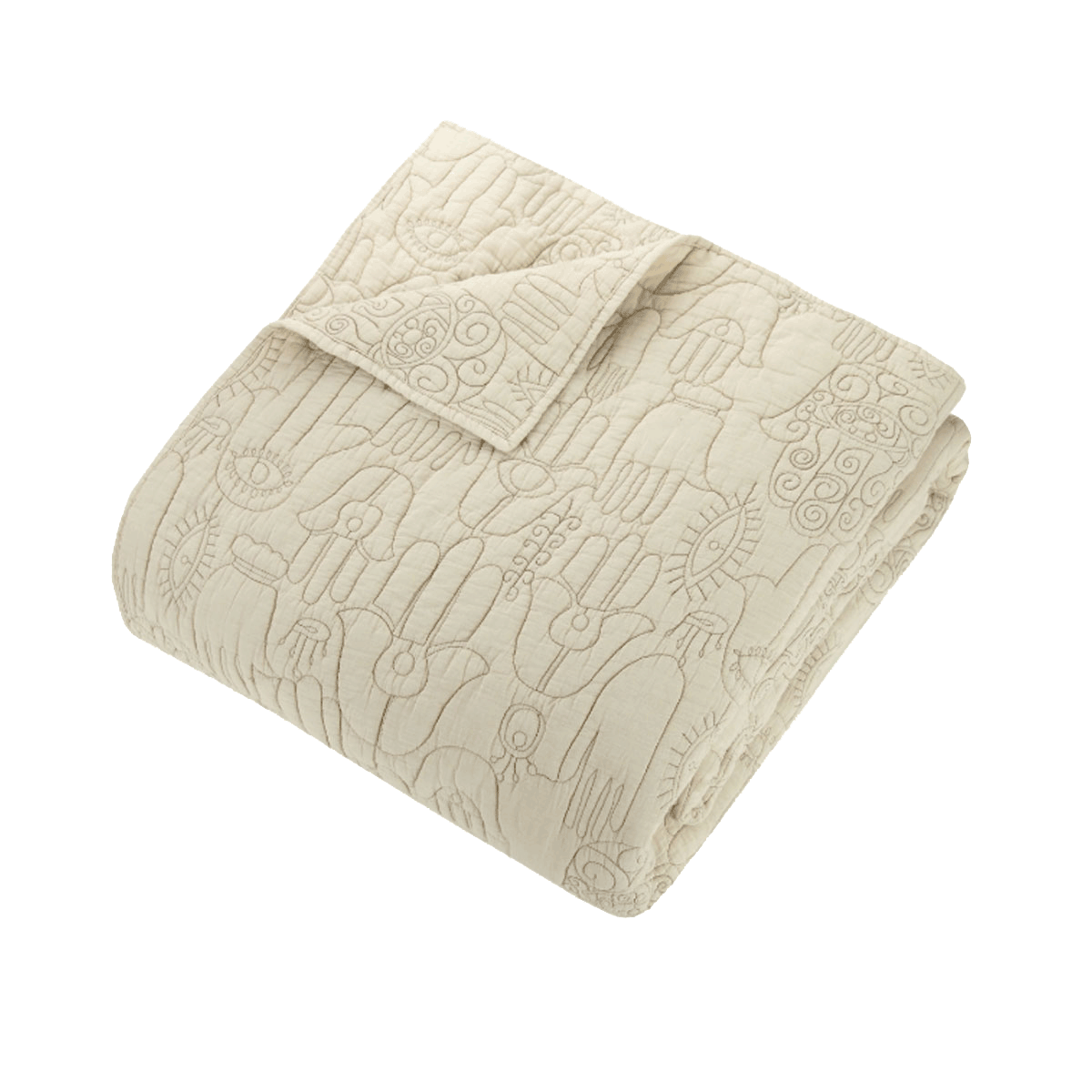 Natural Hamsa Quilt Set by Jungalow® Queen/Full Peking Bedding