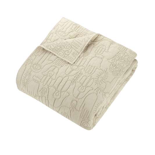 Natural Hamsa Quilt Set by Jungalow® Queen/Full Peking Bedding