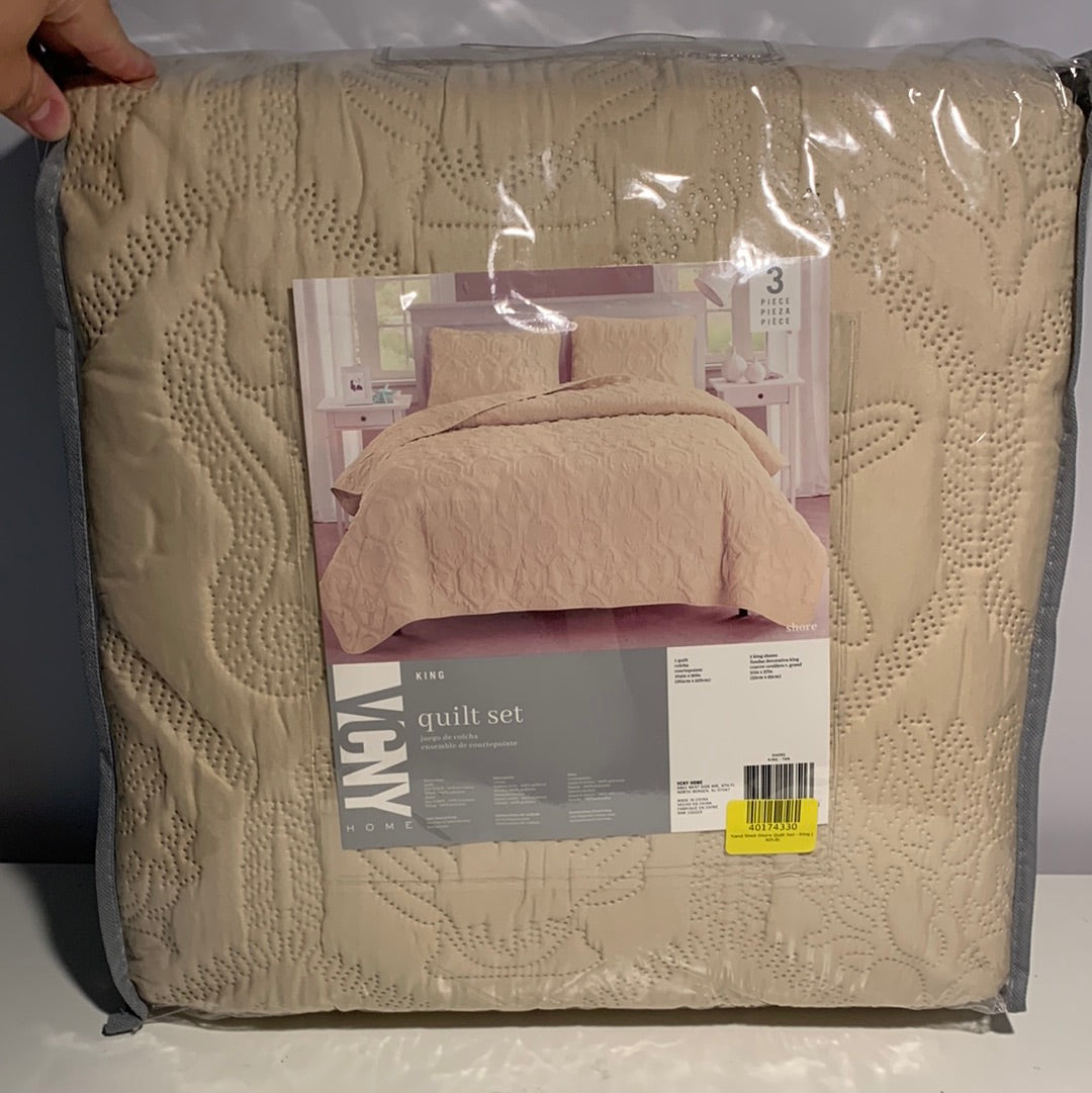 VCNY Home Shore 3-Piece Embossed King Quilt Set