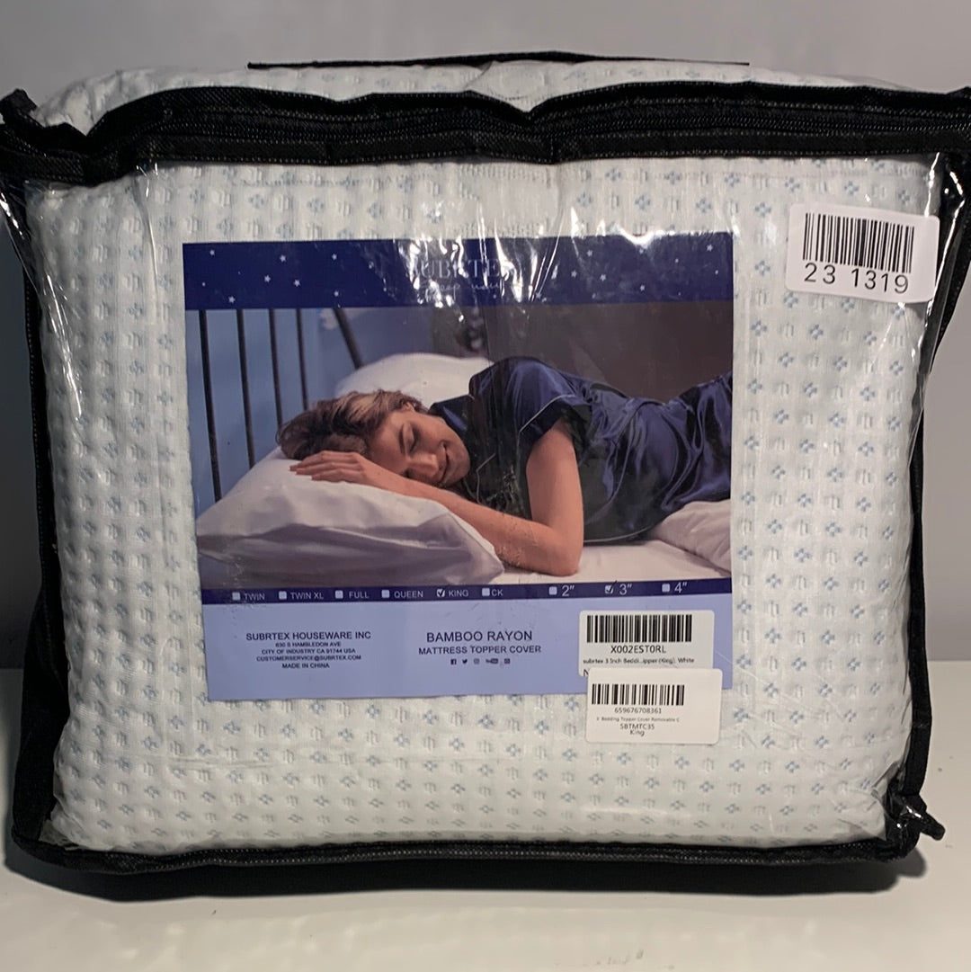 Subrtex 3in Bamboo Rayon King Matress Topper Cover