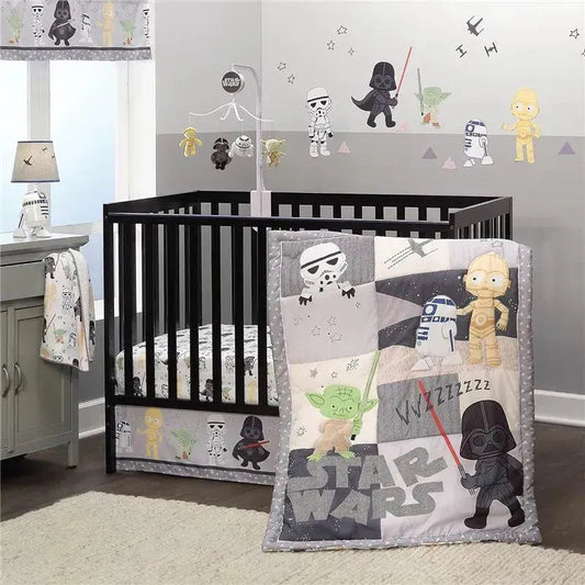 Lambs & Ivy - Classic 3Pk Baby Crib Bedding Set, Yoda/Darth Vader