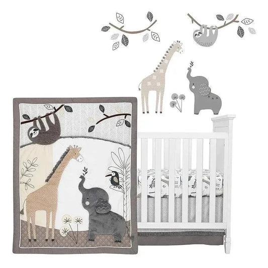 Lambs & Ivy Jungle Animals 4Pc Baby Bedding Set