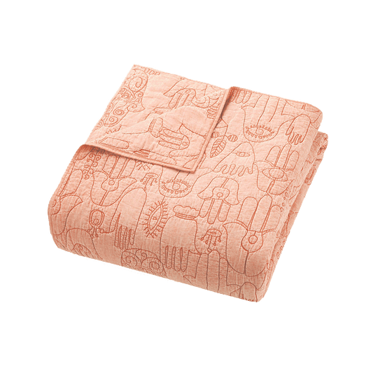 Peach Hamsa Quilt Set by Jungalow® Queen/Full Peking Bedding